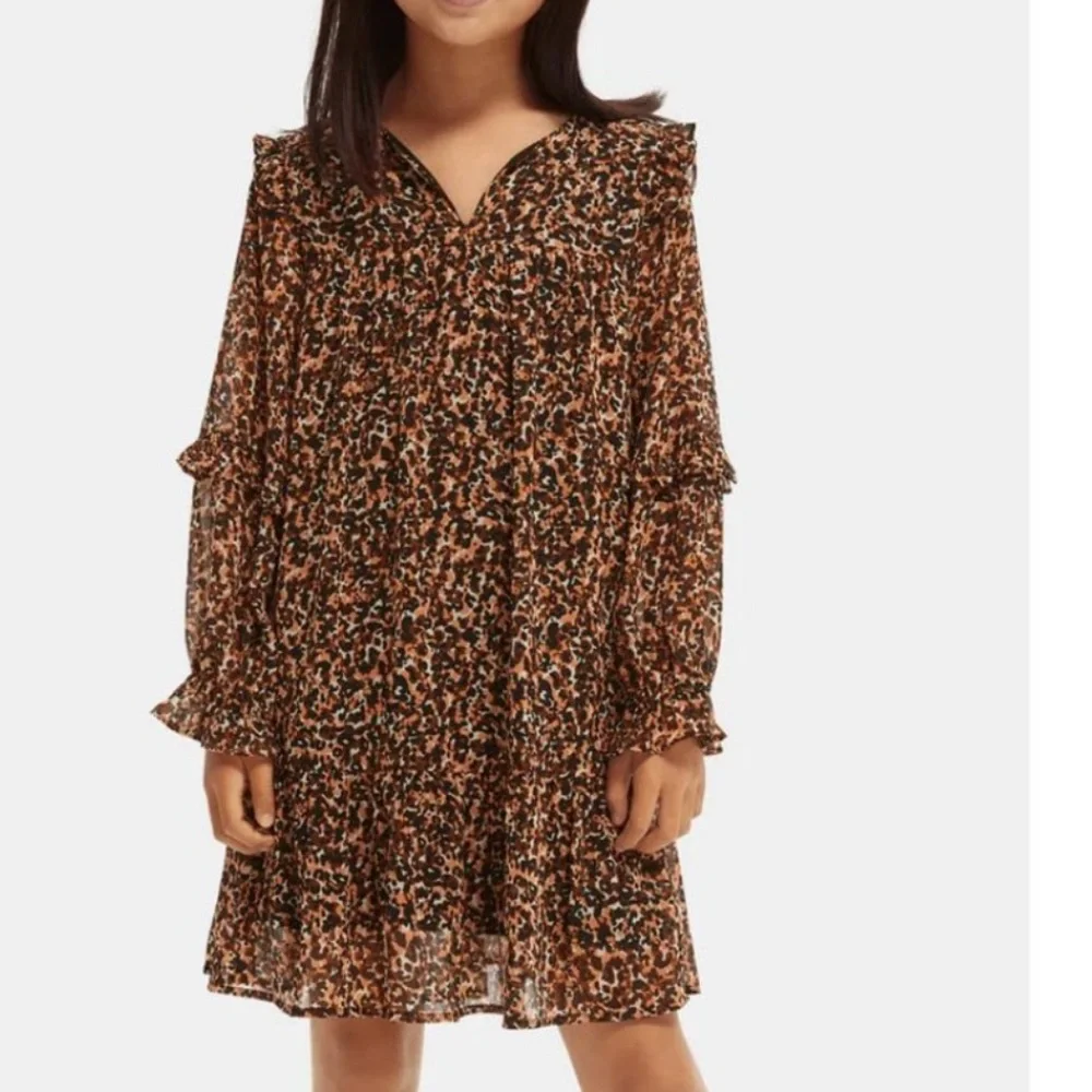 Scotch & Soda Dress Girls Size XL Leopard Print Wide Oversized Fit